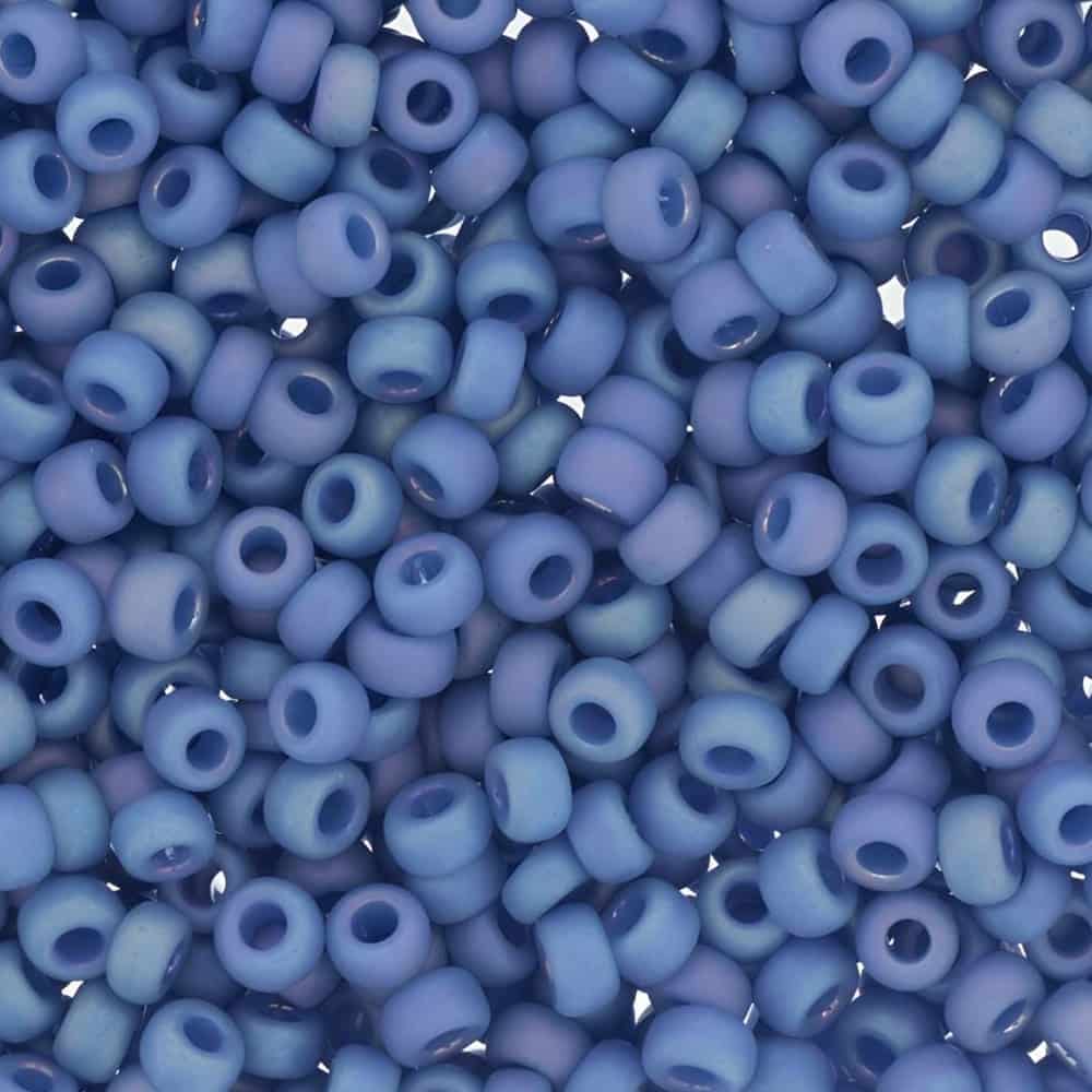 Miyuki Round Seed Beads Size 11/0 Frosted Opaque Glazed Rainbow Soft Blue