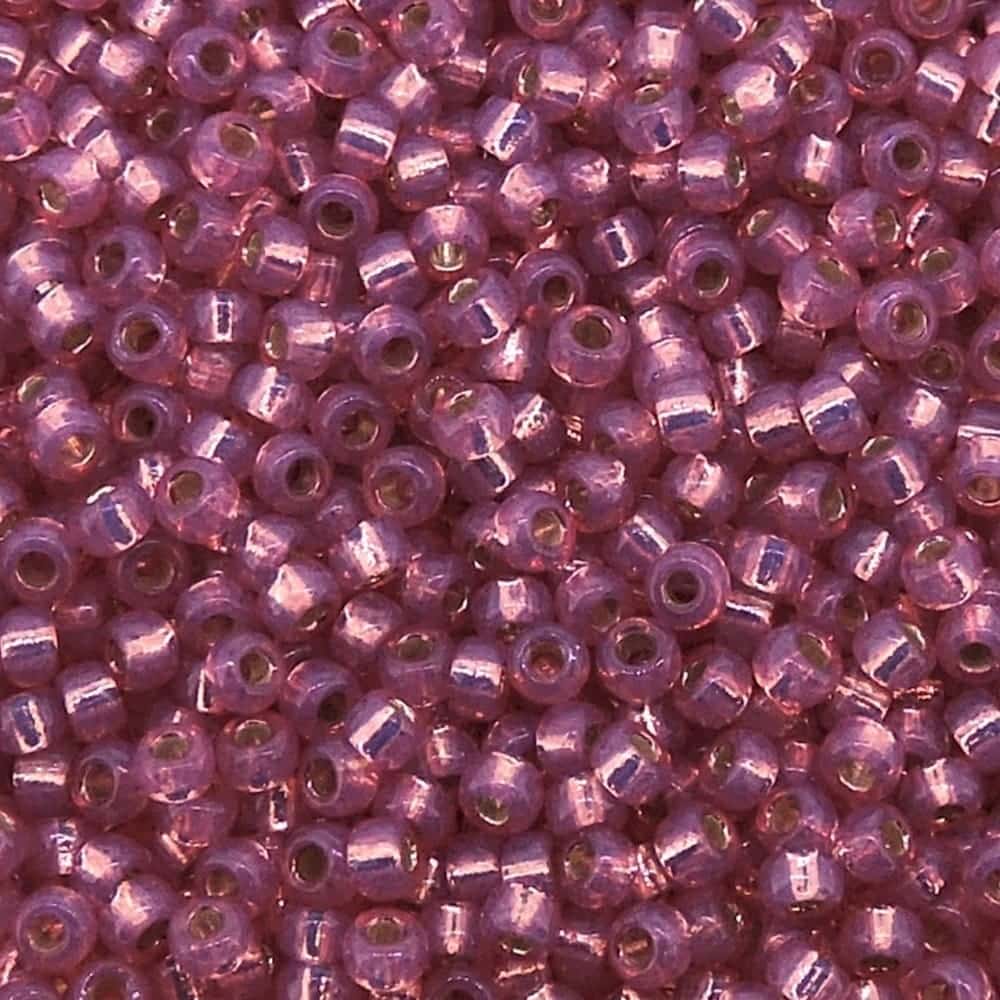 Miyuki Seed Beads Round Size 11/0 Silver-Lined Alabaster Dark Rose 24GM