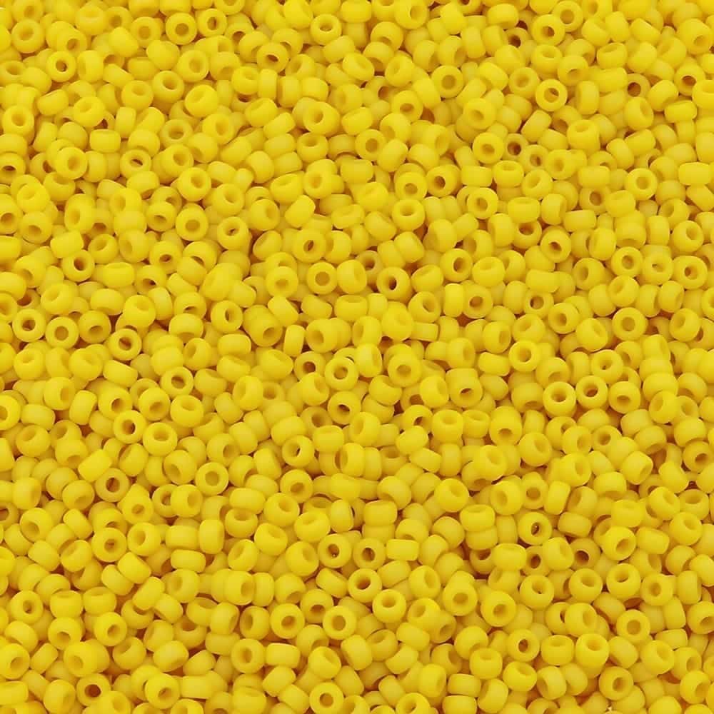 Miyuki Round Seed Beads 15/0 Matte Opaque Canary 8.2GM