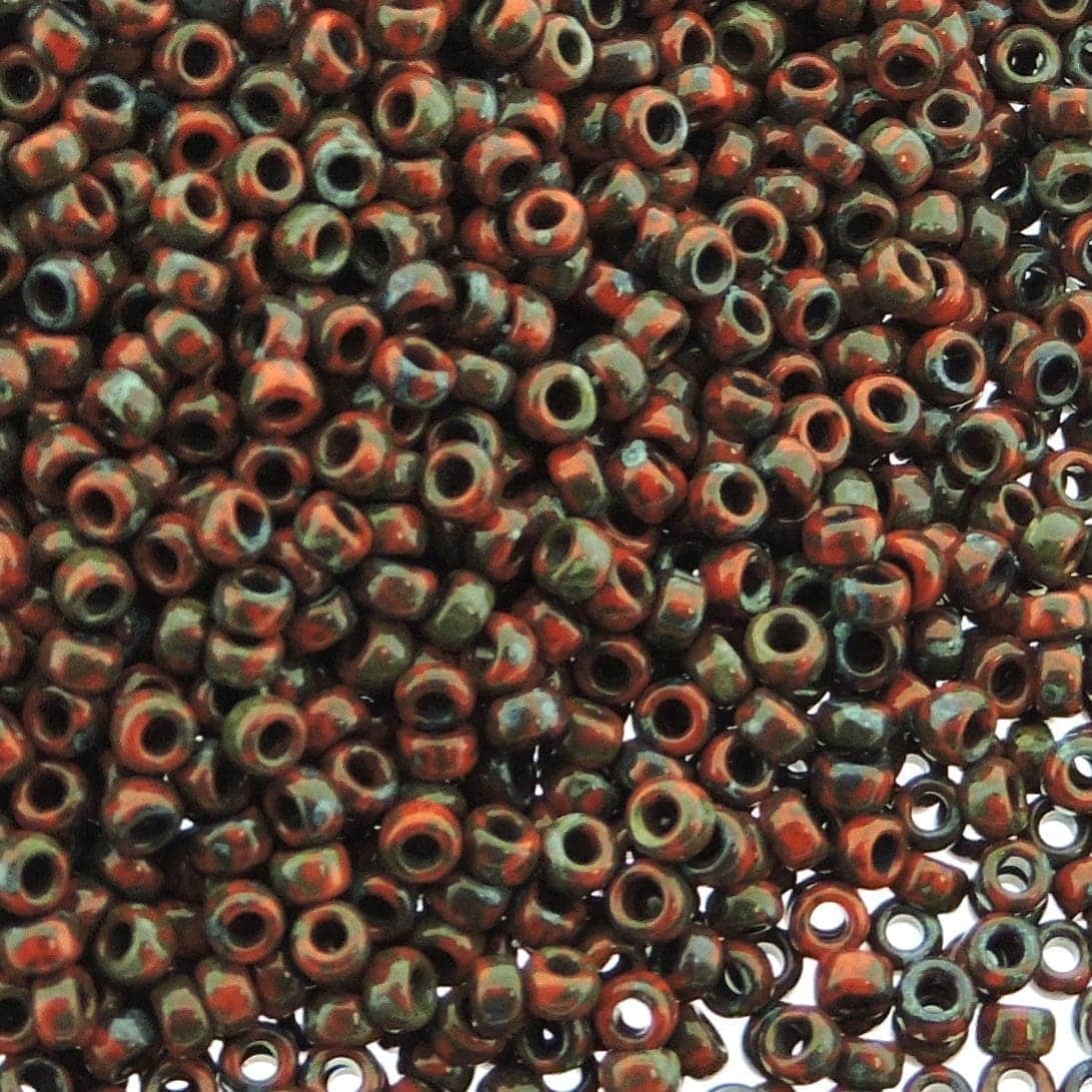 Miyuki Round Seed Beads 15/0 Picasso Red Garnet Matte 8.2GM