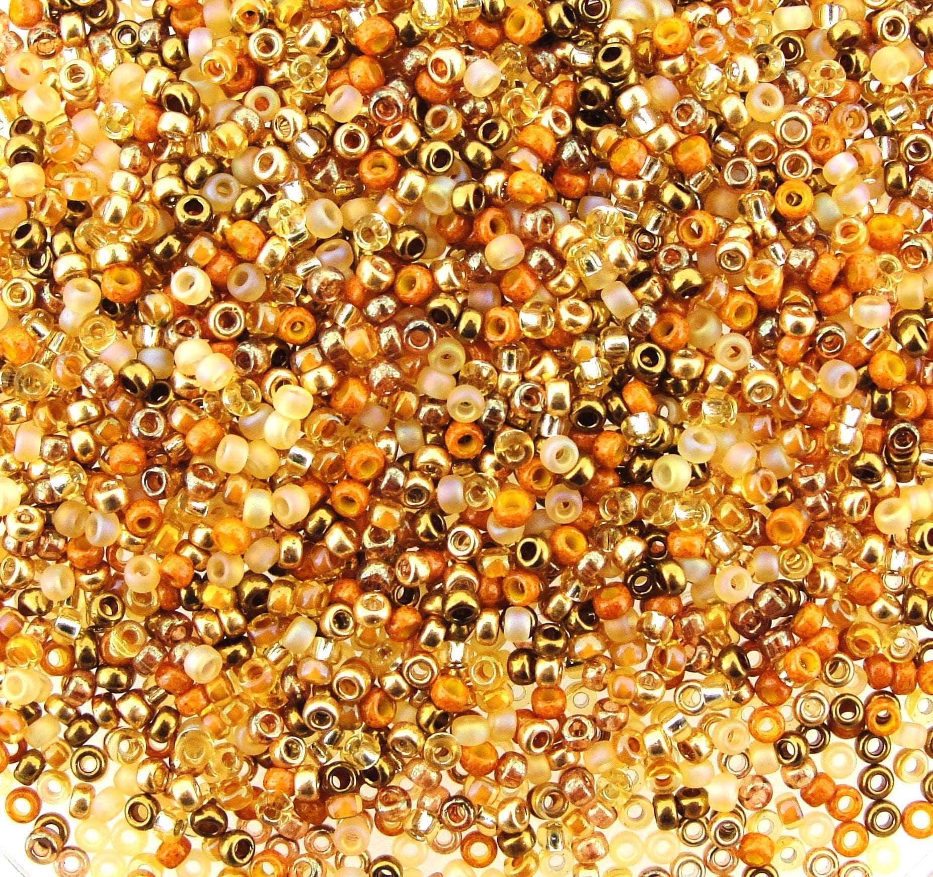 Miyuki Round Seed Beads 15/0 Gold Medley Mix 8.5g