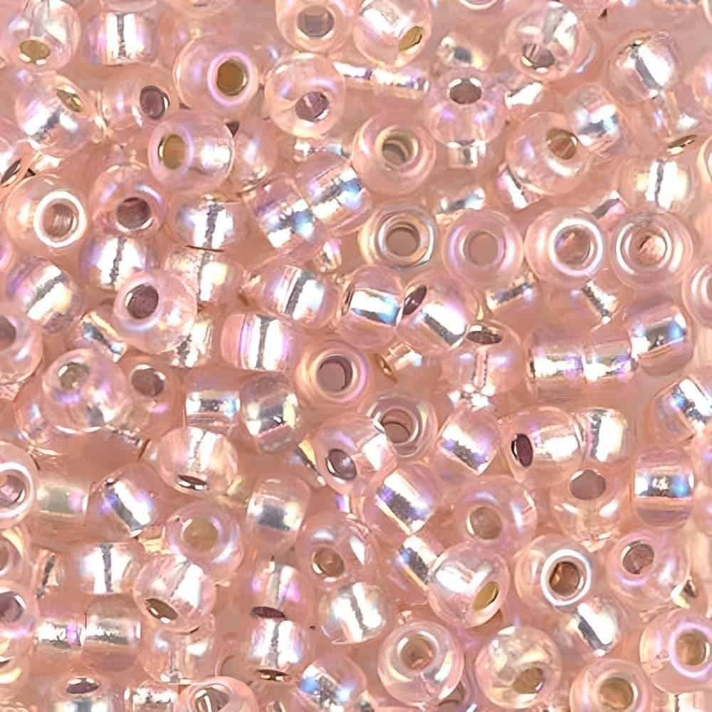 Miyuki Round Seed Beads 6/0 Silver Lined Light Blush AB 20GM 6-1023