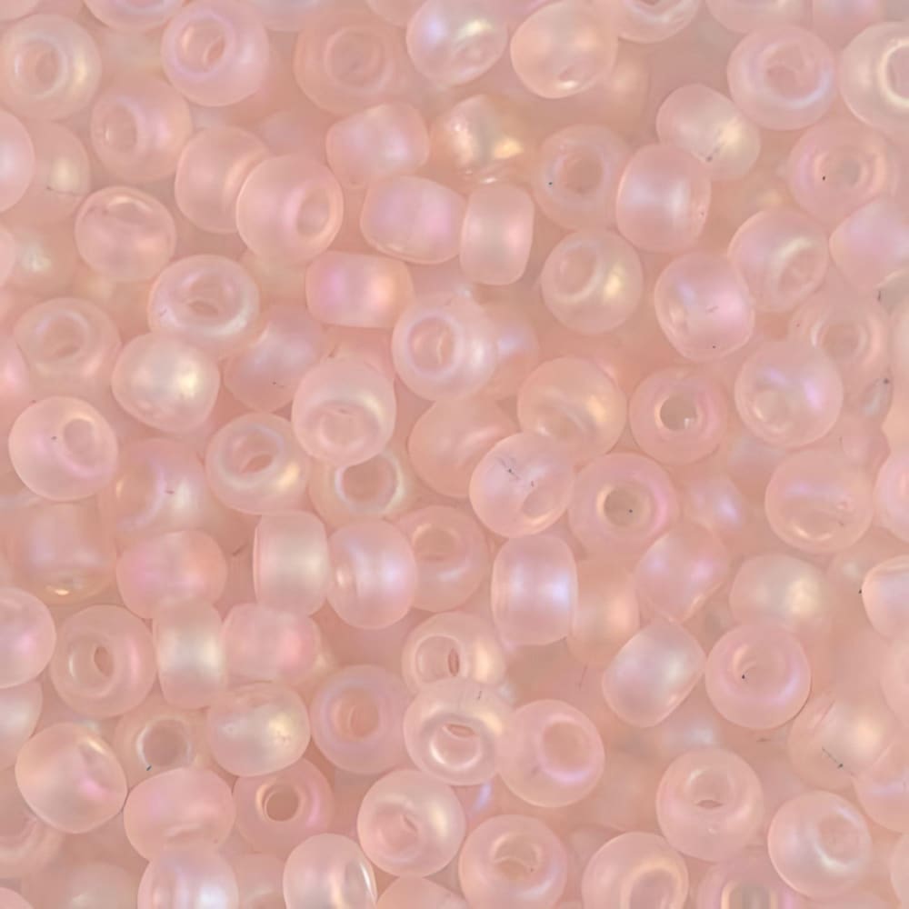 Miyuki Round Seed Beads 6/0 Matte Transparent Pale Pink AB 20GM