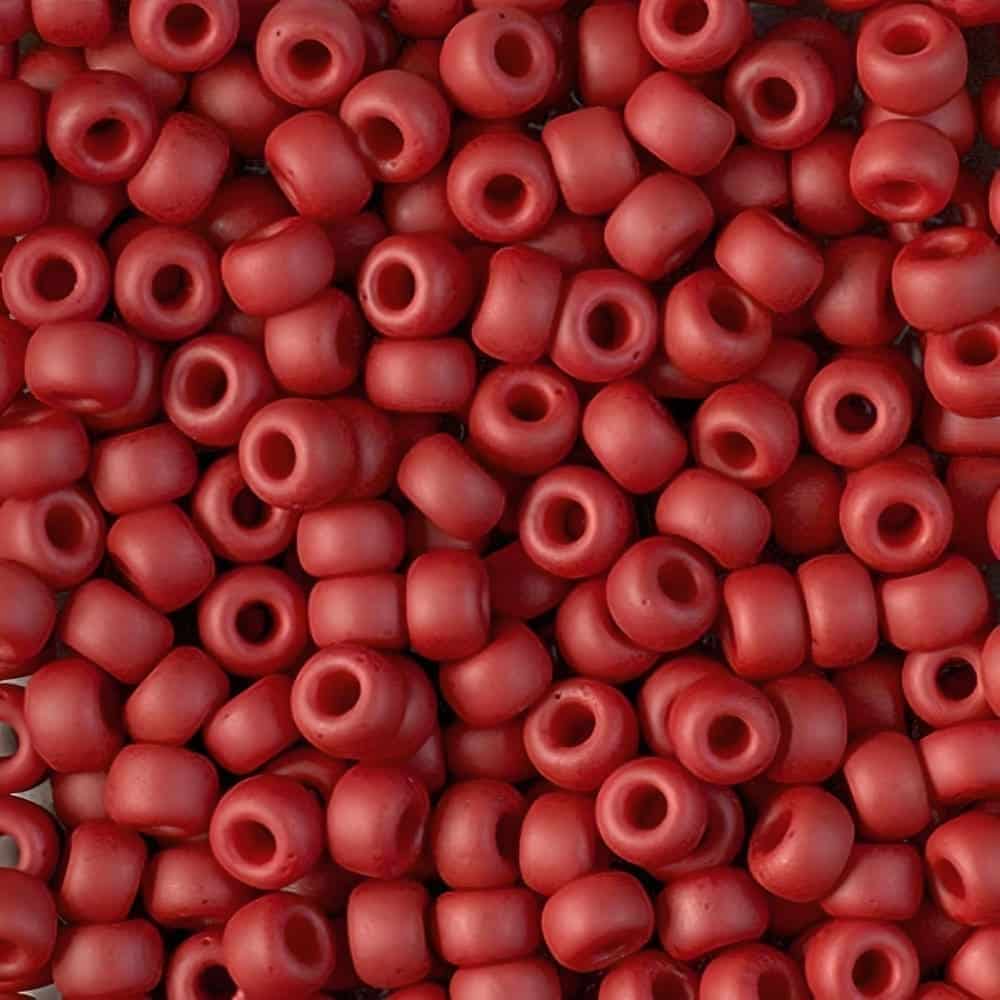 Miyuki Round Seed Beads 6/0 Matte Metallic Brick Red 20GM 6-2040
