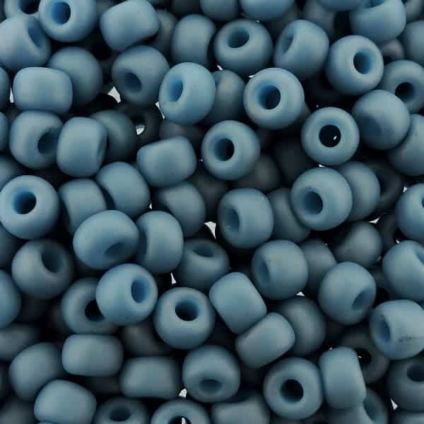 Miyuki Round Seed Beads 6/0 Opaque Matte Denim Blue Luster 20GM 6-2074