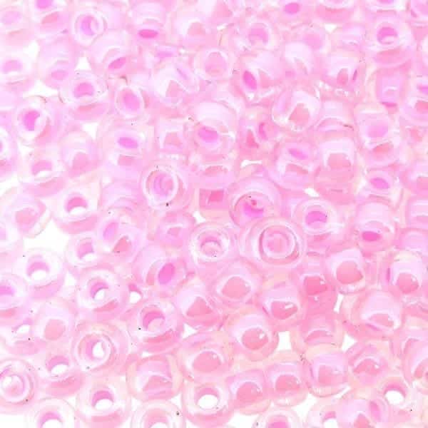 Miyuki Round Seed Beads 6/0 Pink Lined Crystal 20GM 6-207