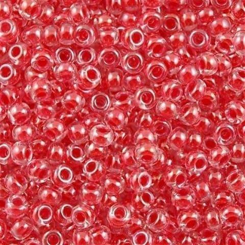 Miyuki Round Seed Beads 6/0 Dark Coral Lined Crystal 20GM 6-226