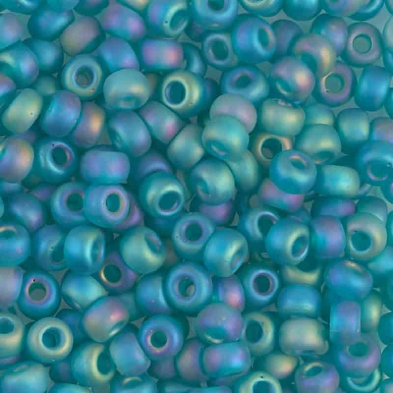 Miyuki Round Seed Beads 6/0 Matte Transparent Teal AB 20GM – 6-2405FR