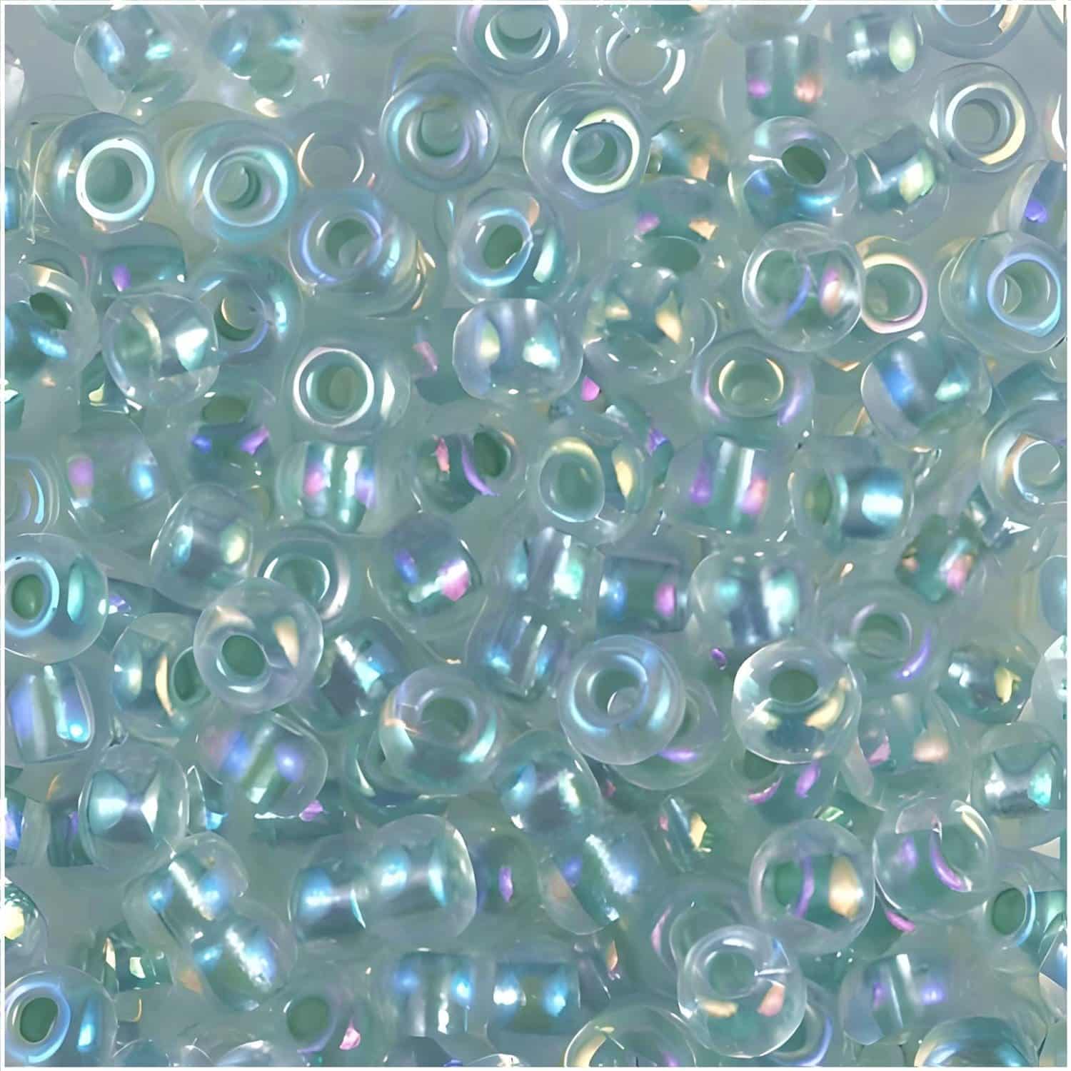Miyuki Round Seed Beads 6/0 Sea Foam Lined Crystal AB 20GM 6-263