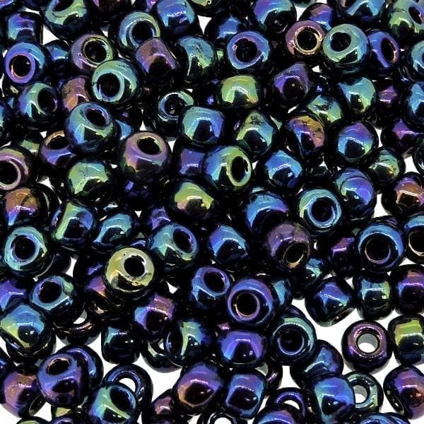 Miyuki Round Seed Beads 6/0 Black AB 20GM 6-401R