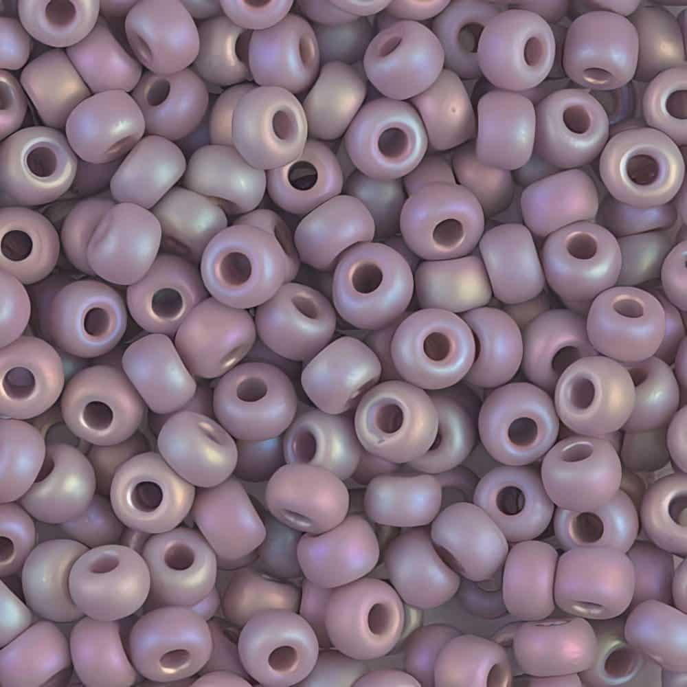 Miyuki Round Seed Beads 6/0 Matte Opaque Light Amy AB 20GM 6-410FR