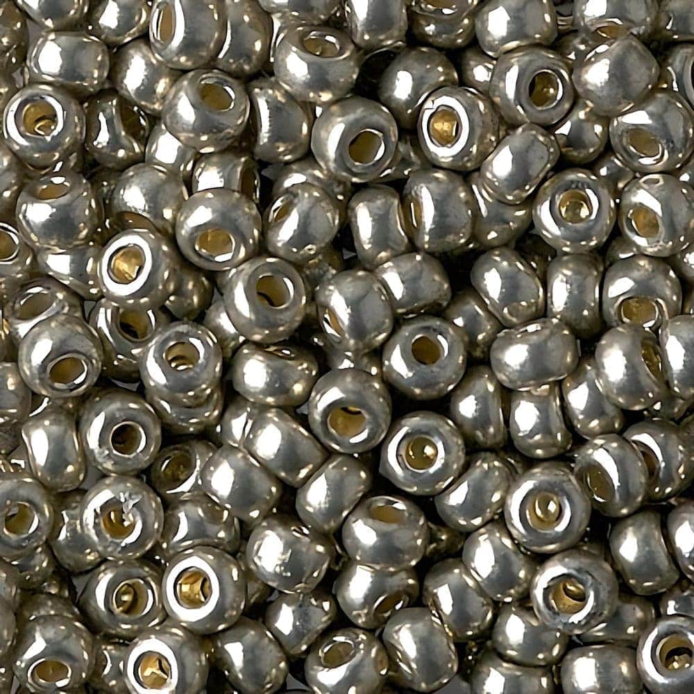 Miyuki Round Seed Beads 6/0 Duracoat Galvanized Light Smokey Pewter 20GM 6-4221