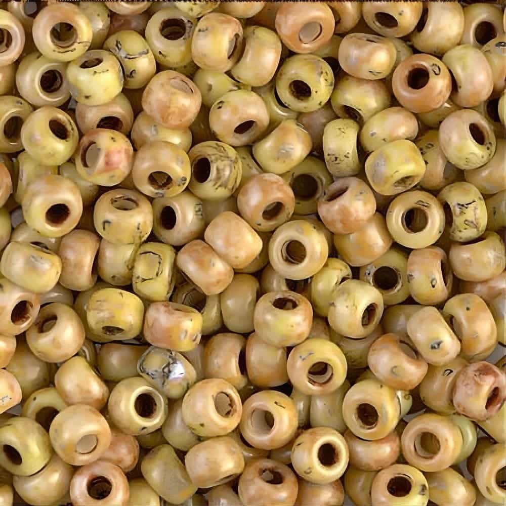 Miyuki Round Seed Beads Size 6/0 Picasso Canary Yellow 20GM 6-4512