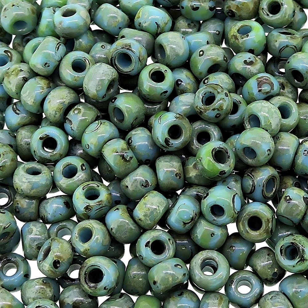 Miyuki Round Seed Beads 6/0 Picasso Seafoam Green 20GM