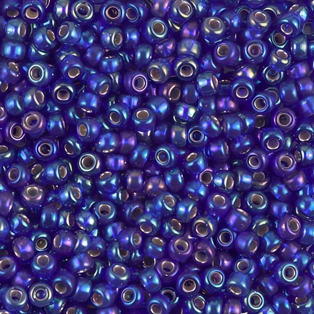 Miyuki Round Seed Beads Size 8/0 Silver Lined Cobalt AB 22GM