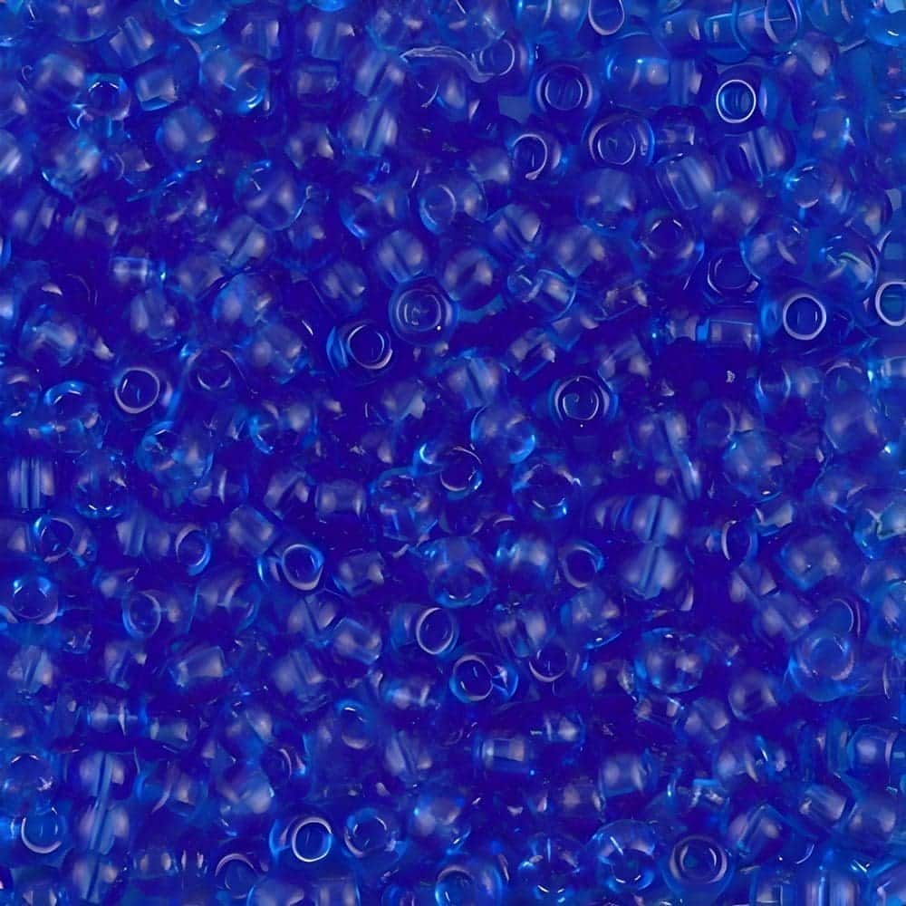 Miyuki Round Seed Beads Size 8/0 Transparent Sapphire Blue 22GM