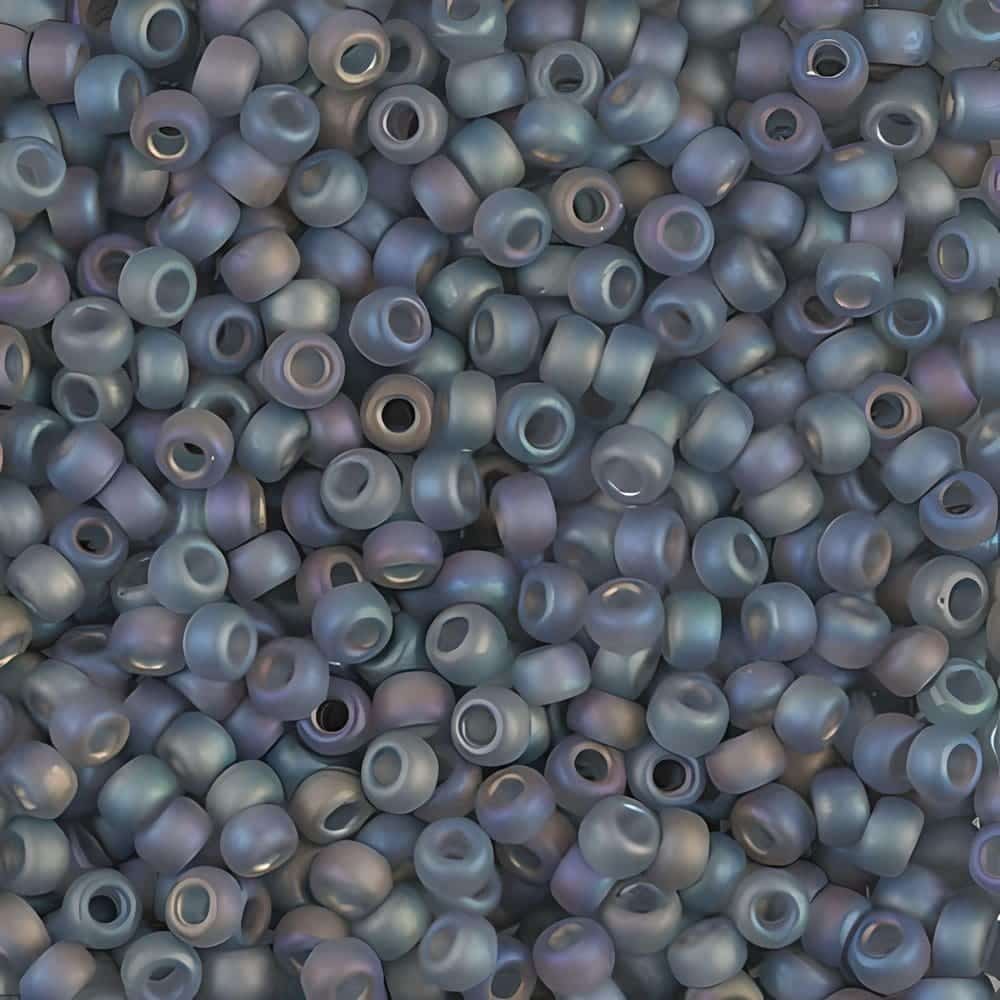 Miyuki Round Seed Beads Size 8/0 Matte Transparent Gray AB 22GM