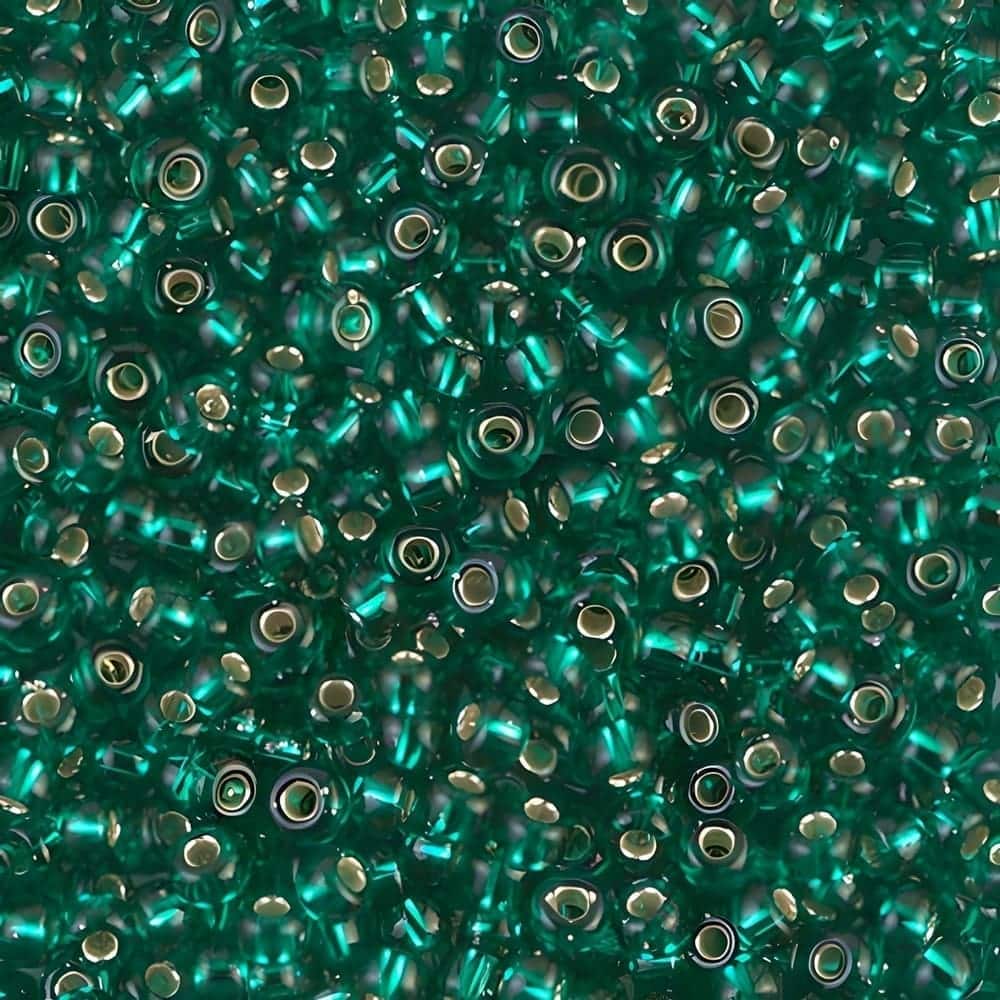 Miyuki Round Seed Beads Size 8/0 Silver Lined Emerald Green 22GM