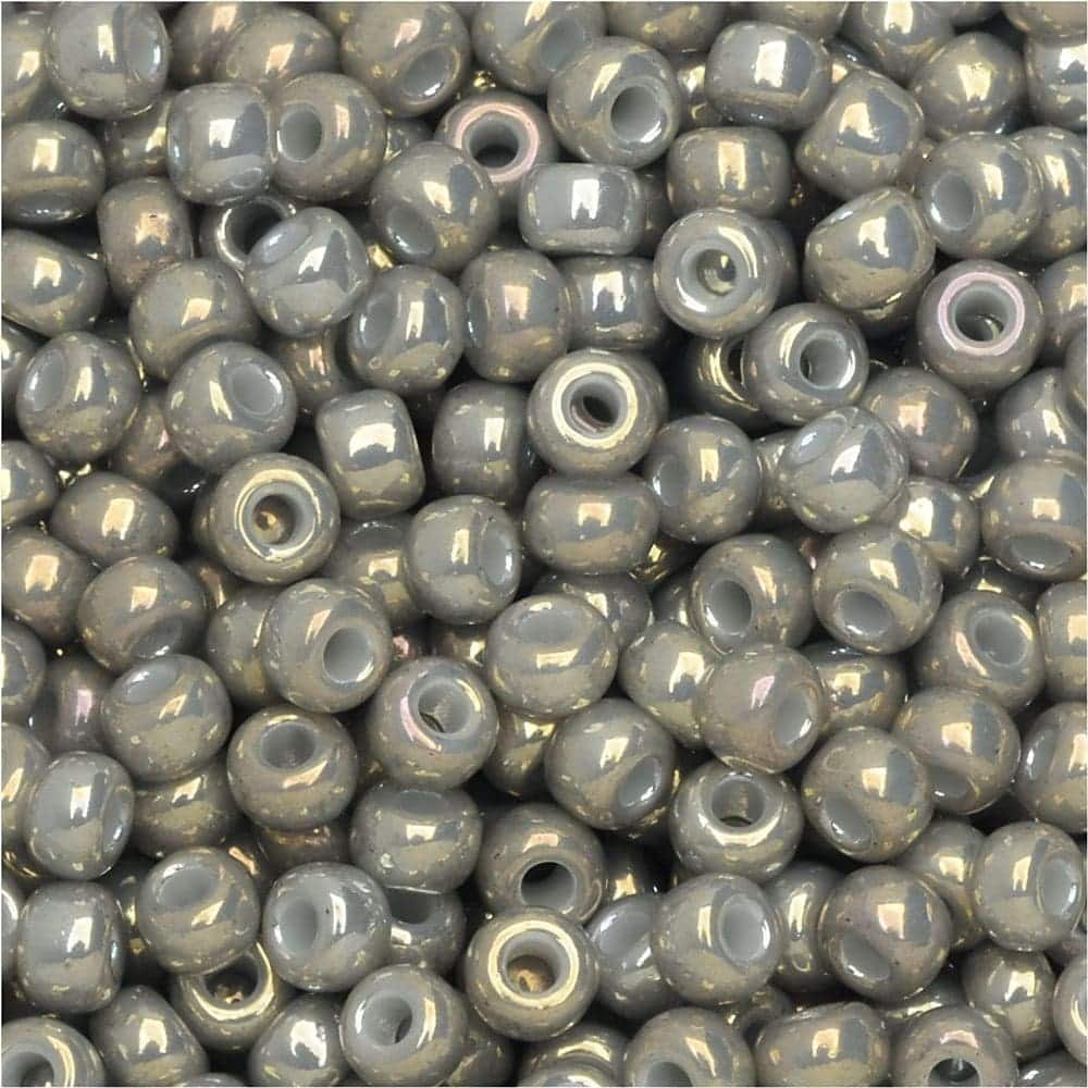 Miyuki Round Seed Beads Size 8/0 Galvanized Light Gray Luster 22GM