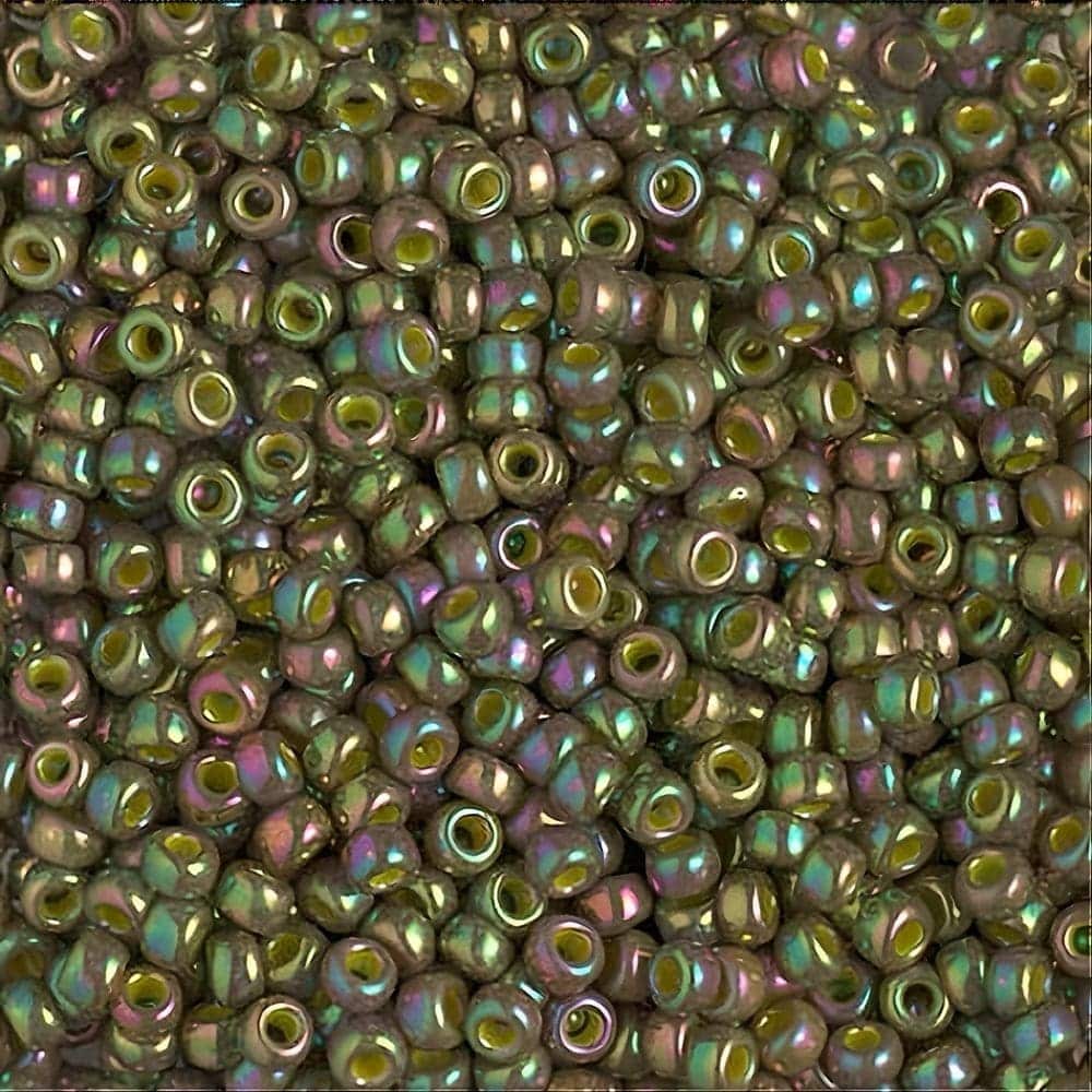 Miyuki Round Seed Beads Size 8/0 Opaque Golden Olive Luster