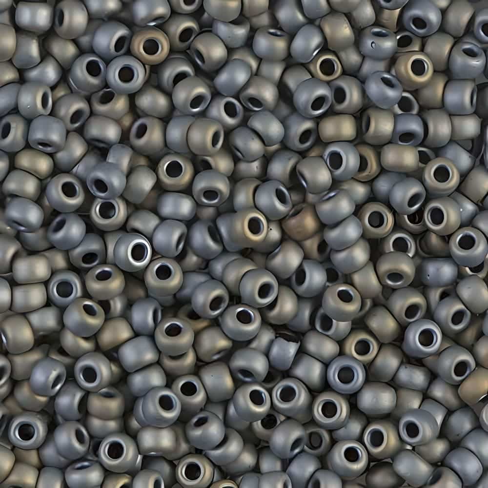 Miyuki Round Seed Beads Size 8/0 Matte Metallic Grey 22GM