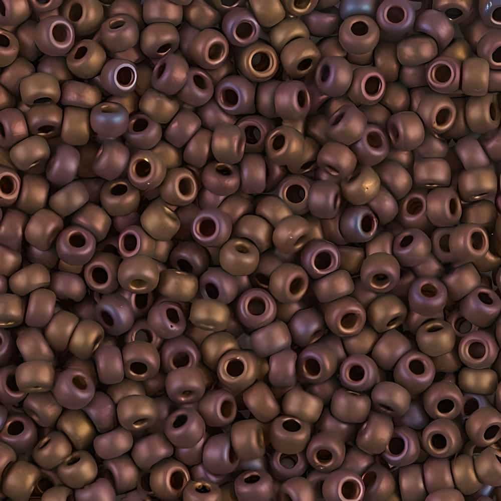 Miyuki Round Seed Beads Size 8/0 Matte Metallic Copper Iris 22GM