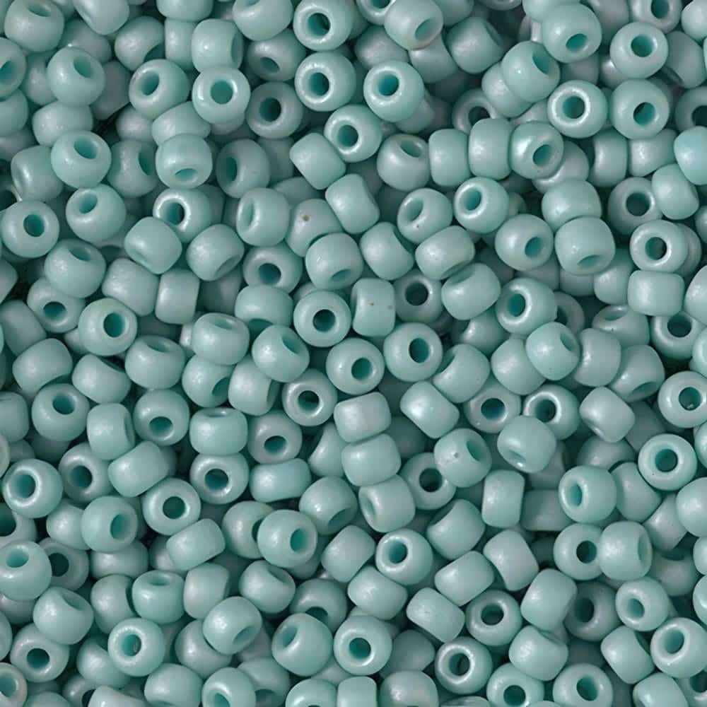 Miyuki Round Seed Beads Size 8/0 Fancy Frosted Pale Seafoam 22GM