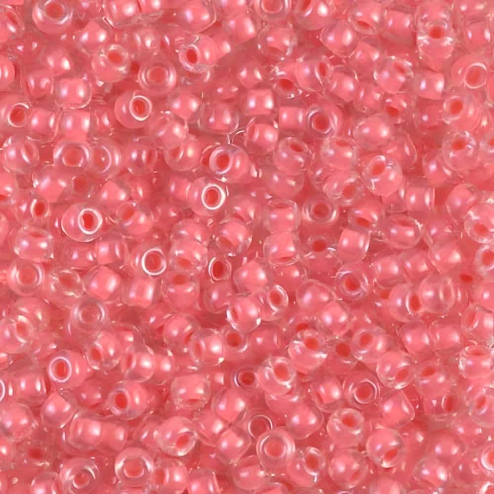 Miyuki Round Seed Beads Size 8/0 Coral Lined Crystal 22GM