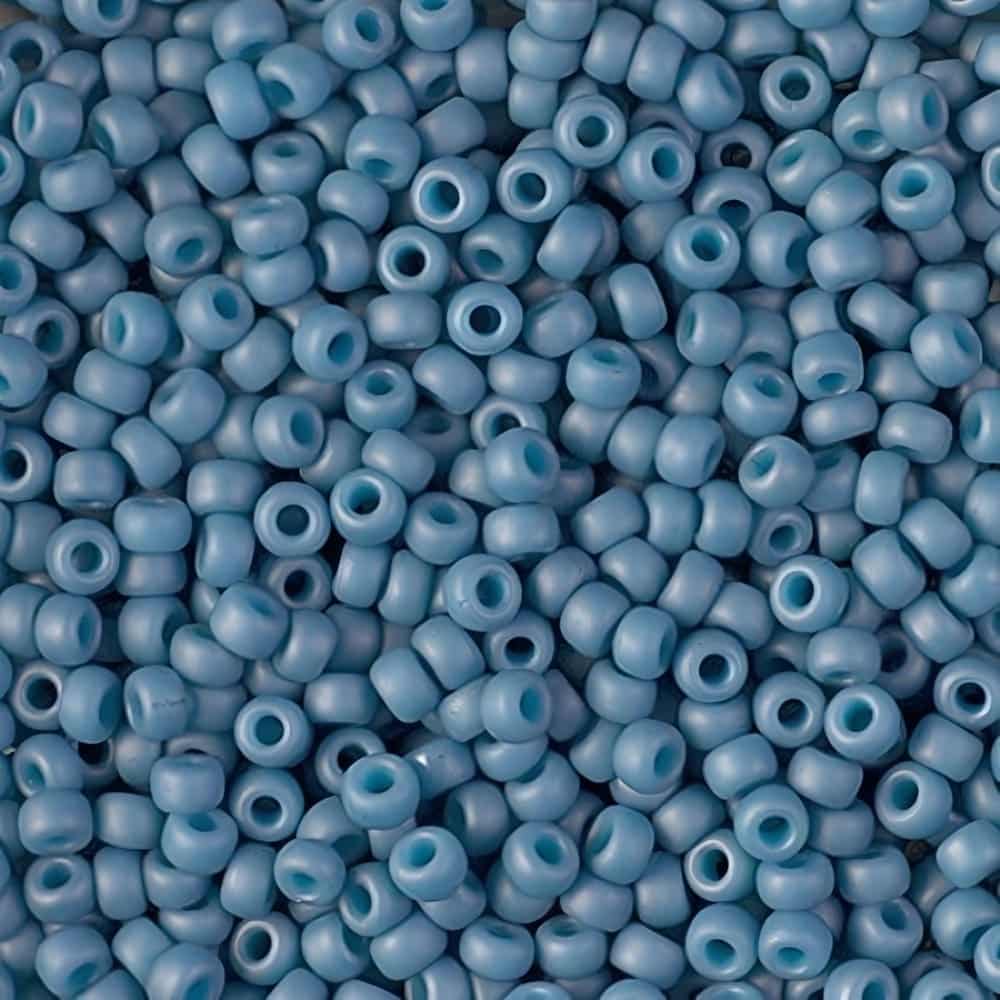 Miyuki Round Seed Beads Size 8/0 Matte Metallic Opaque Denim Luster 24GM