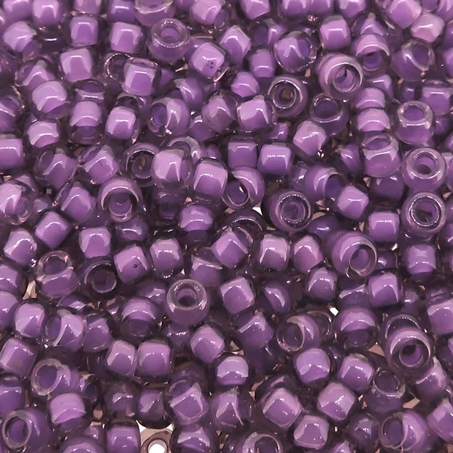 Miyuki Round Seed Beads Size 8/0 Inside Color Lined Rose/Violet 22GM