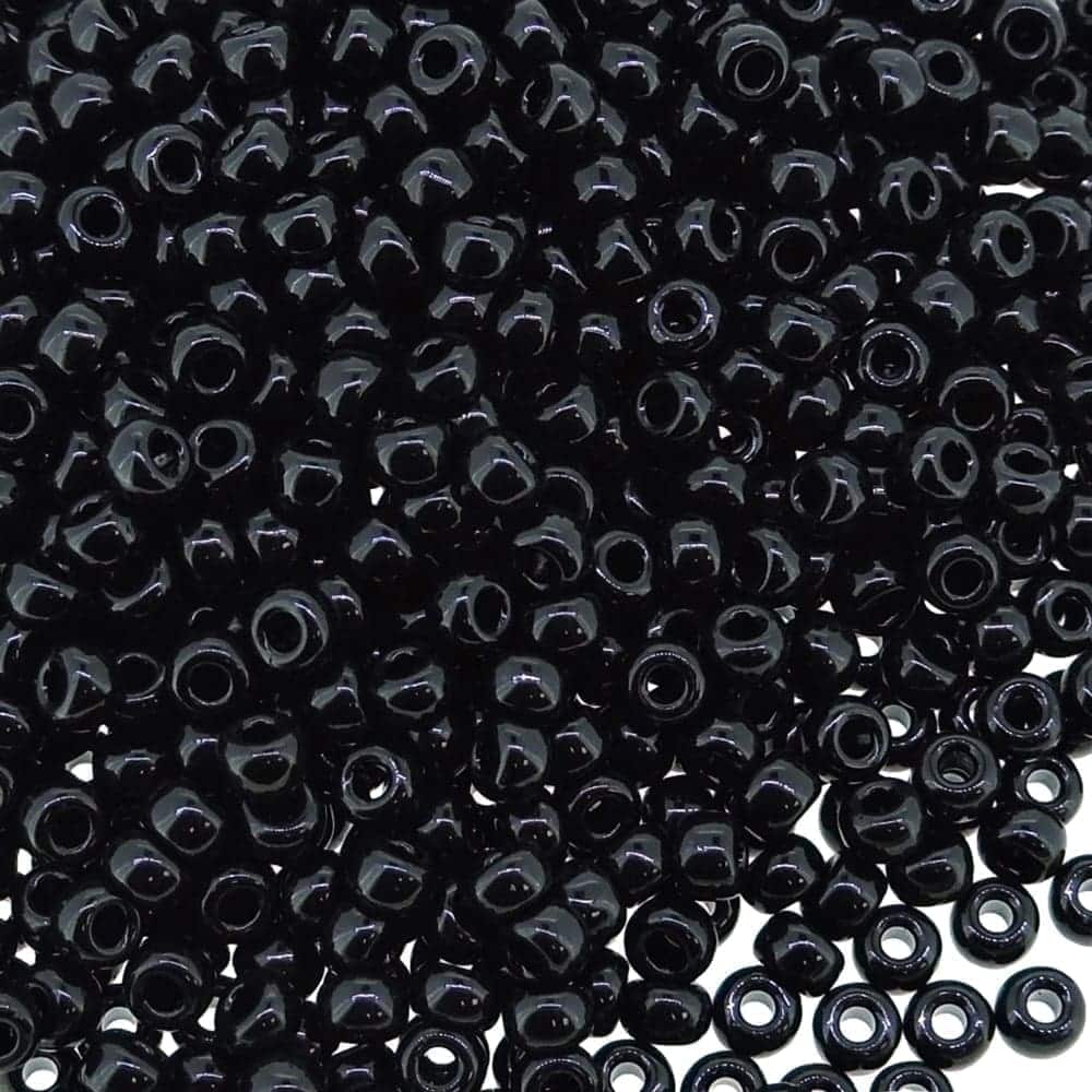 Miyuki Round Seed Beads Size 8/0 Opaque Black 22GM