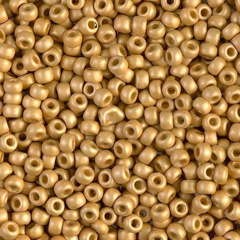 Miyuki Round Seed Beads Size 8/0 DURACOAT Galvanized Matte Gold