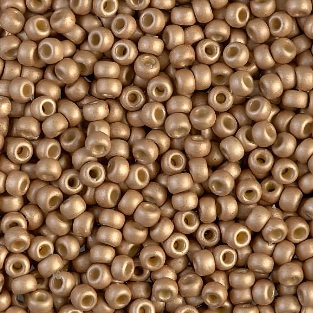 Miyuki Round Seed Beads Size 8/0 Duracoat Galvanized Matte Champagne