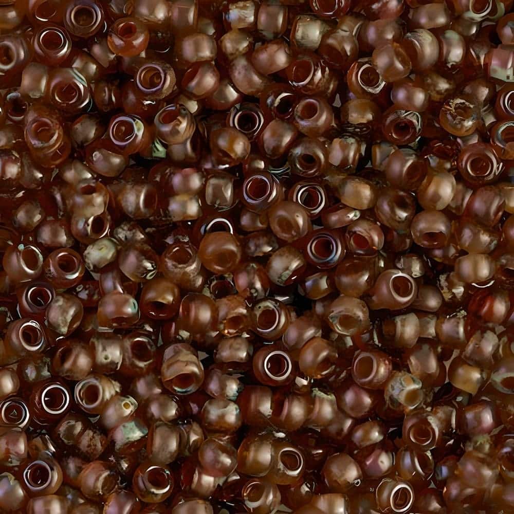 Miyuki Round Seed Beads Size 8/0 Transparent Picasso Smokey Topaz 22GM