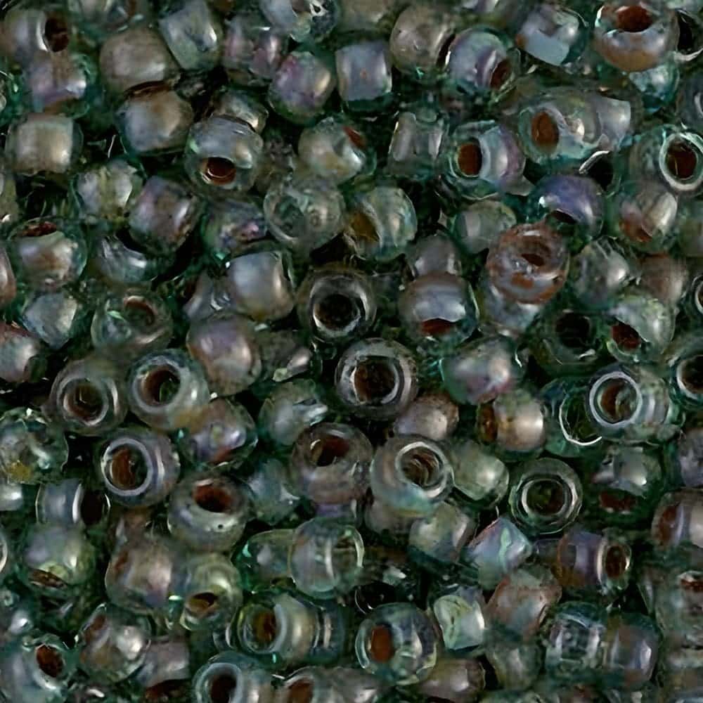Miyuki Round Seed Beads Size 8/0 Picasso Olivine Transparent 22GM
