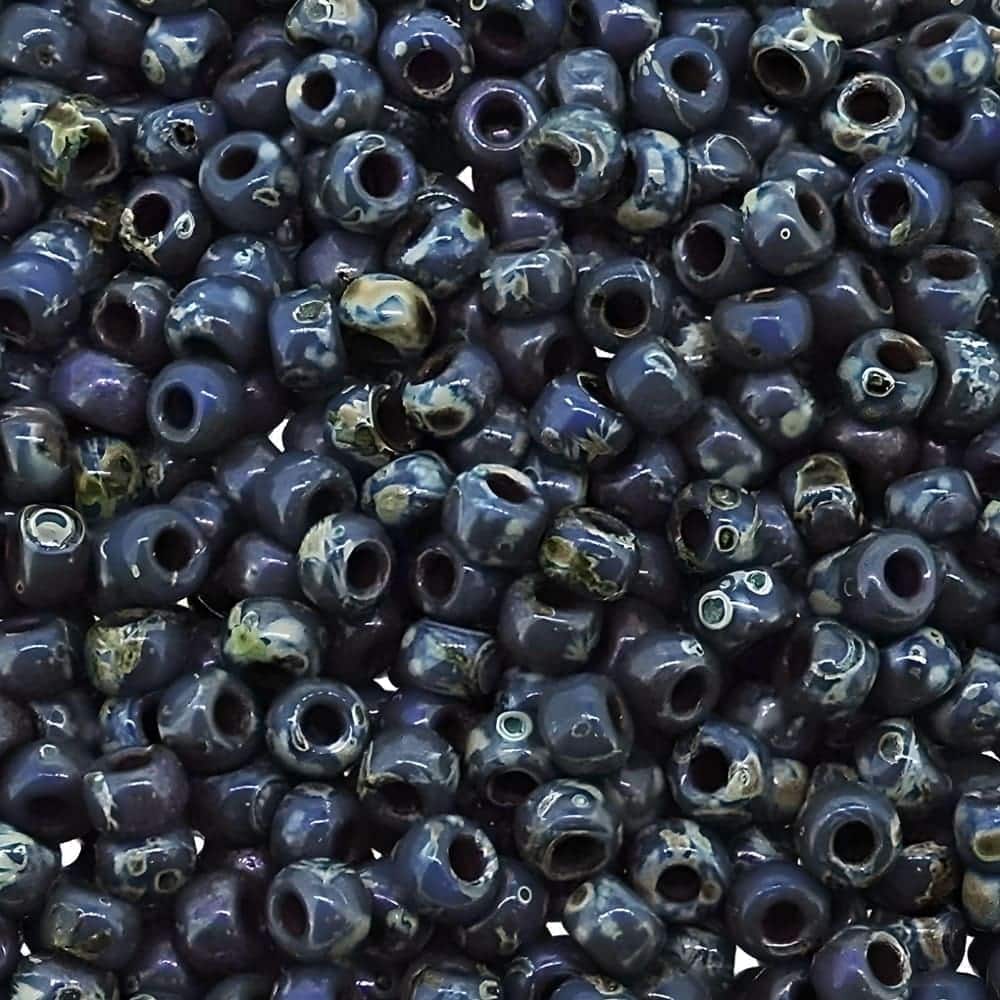 Miyuki Round Seed Beads Size 8/0 Opaque Cobalt Picasso 22GM