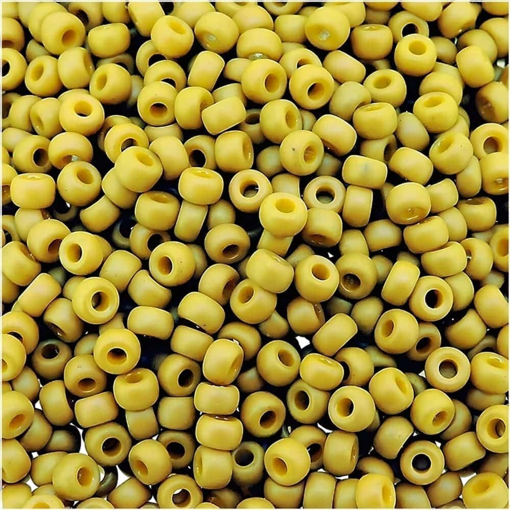 Miyuki Round Seed Beads Size 8/0 Frosted Opaque Glazed Rainbow Yellow