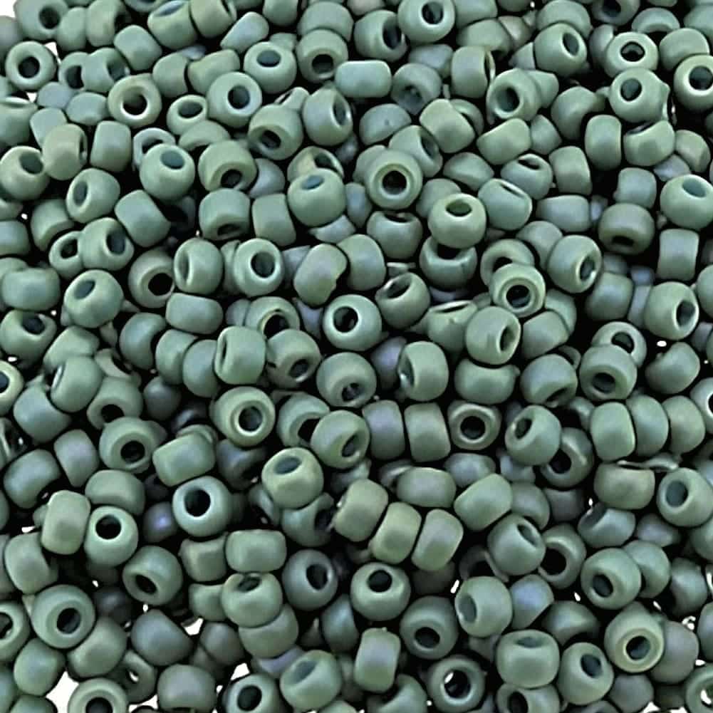 Miyuki Round Seed Beads Size 8/0 Frosted Opaque Glazed Rainbow Celadon