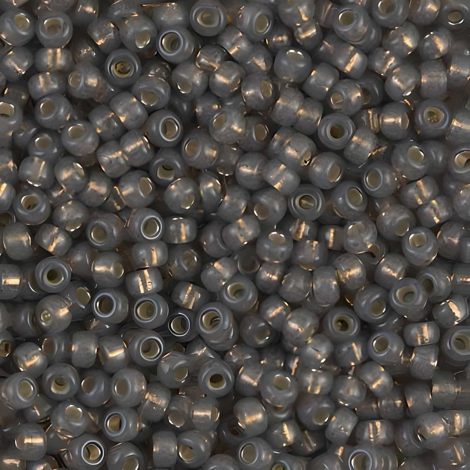 Miyuki Round Seed Beads Size 8/0 Silver Lined Gray Alabaster 22GM