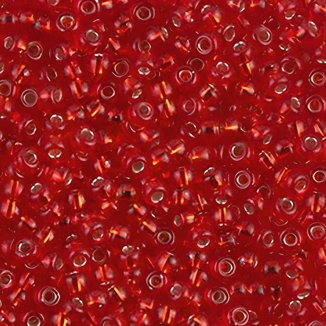 Miyuki Round Seed Beads Size 8/0 Silver Lined Flame Red 22GM