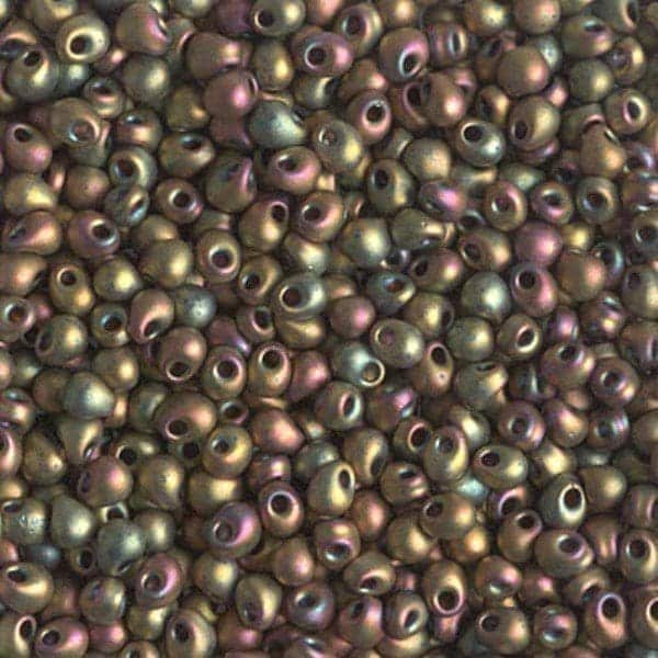 Miyuki Drop Beads 2.8mm Matte Metallic Khaki Iris 9GM