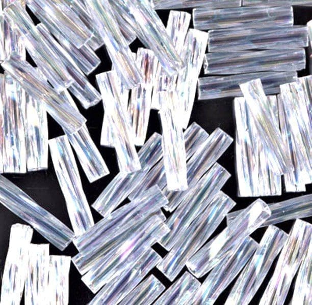 Miyuki Twisted Bugle Beads 2.7x12mm 16GM Crystal AB