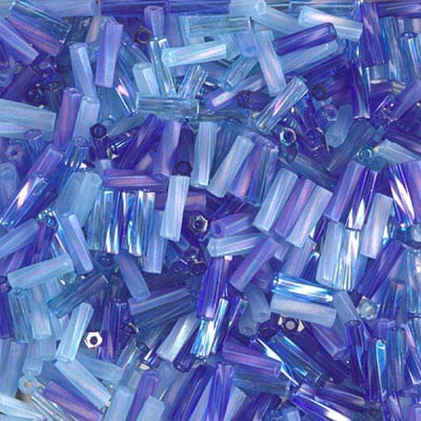 Miyuki Twisted Bugle Beads 6mm 17.5GM Blueberry Pie Mix
