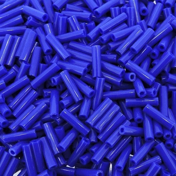 Miyuki Bugle Beads Size #2, 6mm, 17GM Tube, Opaque Cobalt Blue