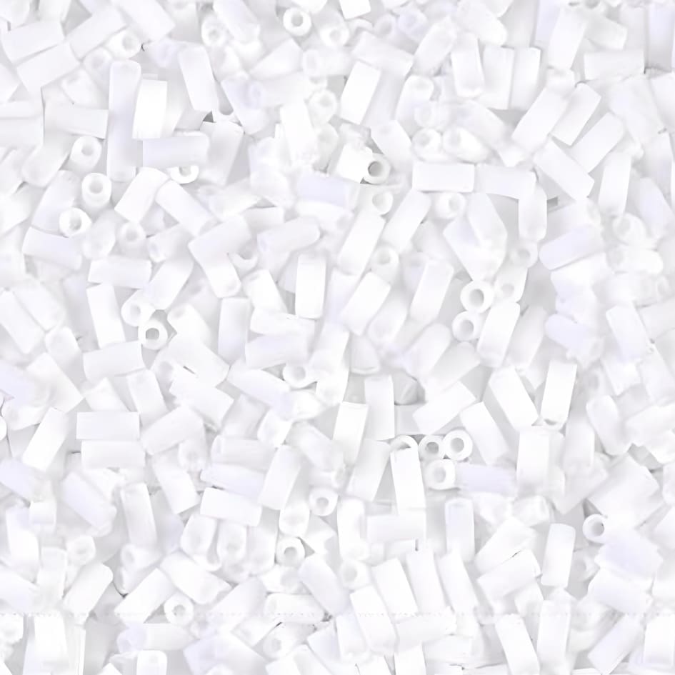 Miyuki Bugle Beads Size #1, 3mm 19.5GM Matte Opaque White