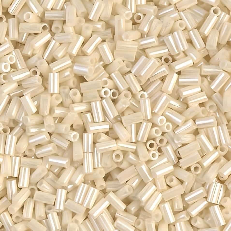 Miyuki Bugle Beads Size #1, 3mm 19.5GM Ceylon Light Yellow/Cream