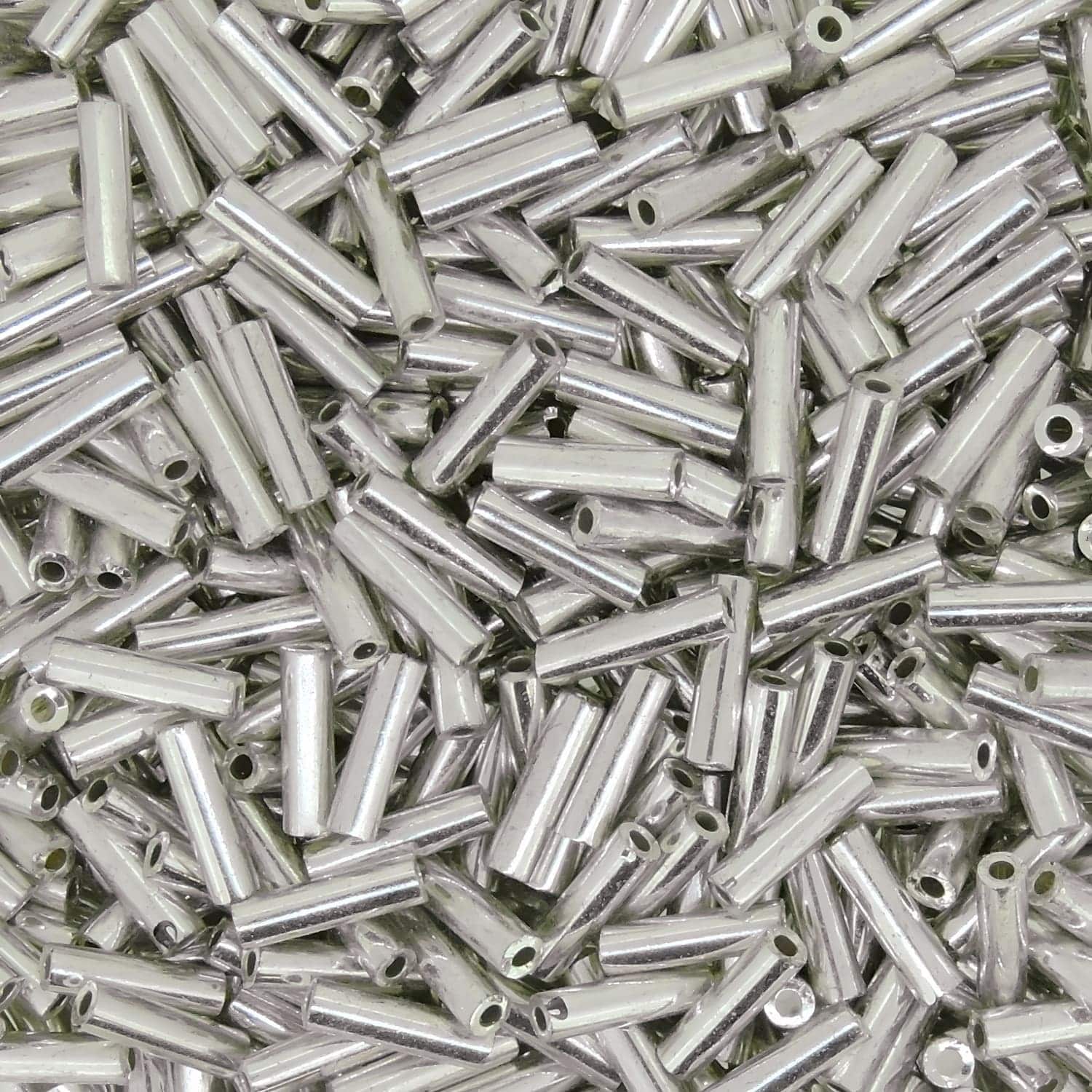 Miyuki Bugle Beads Size #2, 6mm, 17GM Galvanized Silver