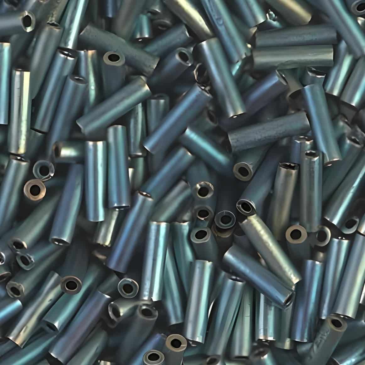 Miyuki Bugle Beads 6mm Size #2 Matte Metallic Patina Iris 17GM