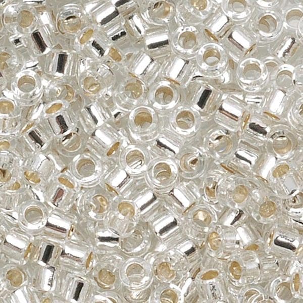 DB0041 Miyuki Delica Seed Beads 11/0 Silver Lined Crystal 7GM