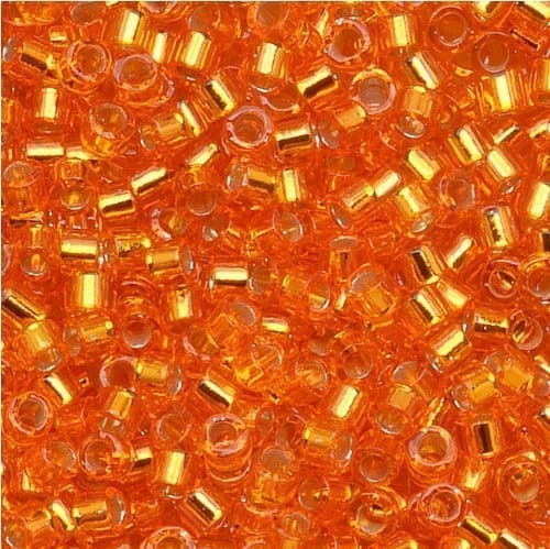 DB0045 Miyuki Delica Seed Beads 11/0 Silver Lined Orange 7.2GM